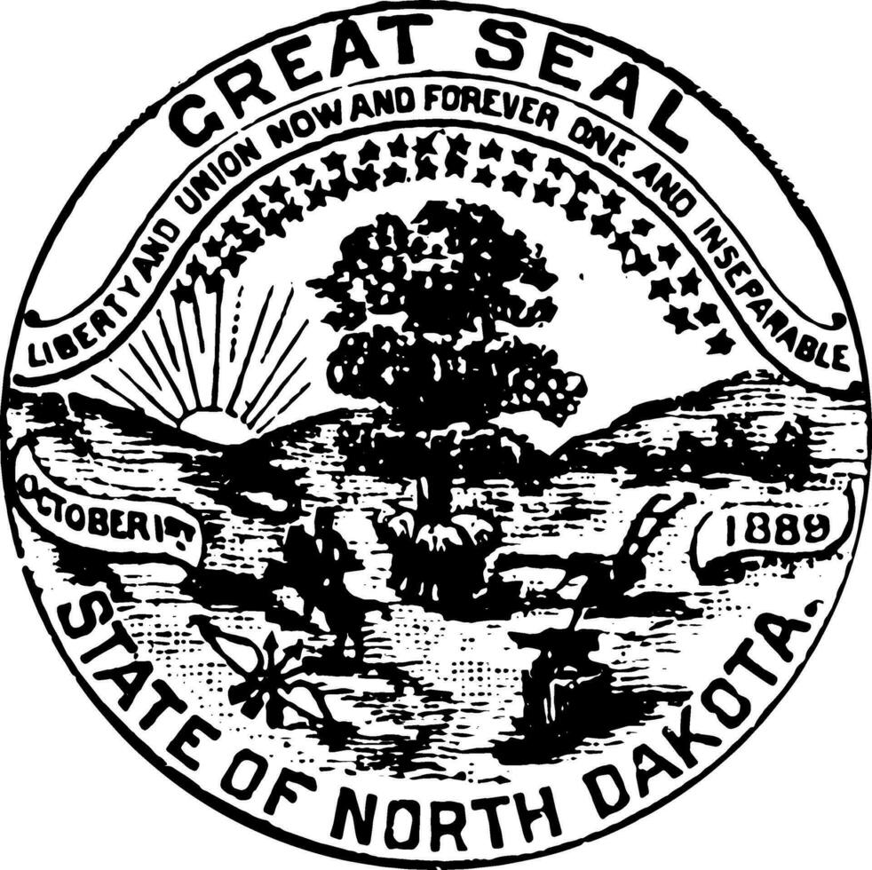 norte Dakota foca vintage ilustração vetor