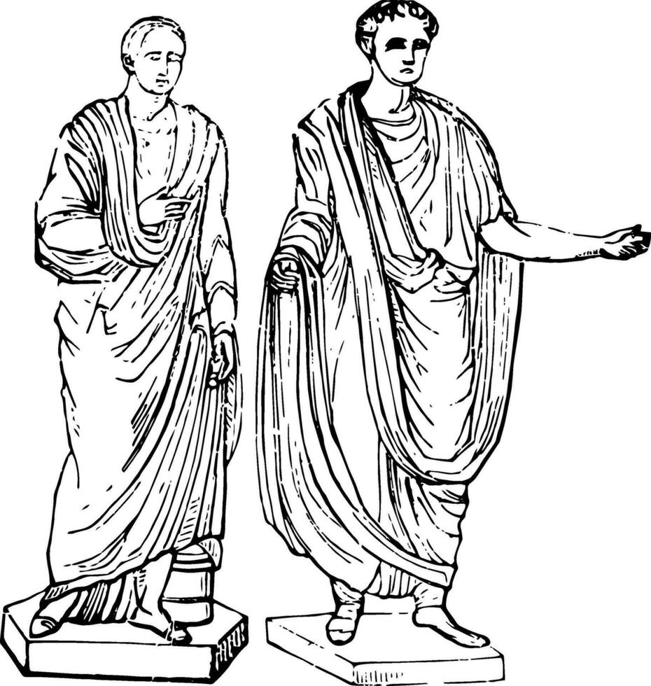 romano togas vintage ilustração. vetor