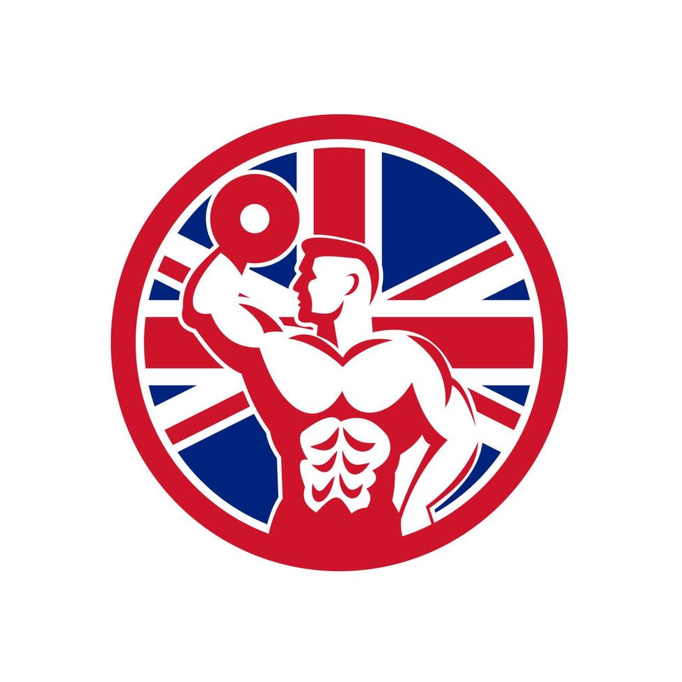 ícone da bandeira do Union Jack da academia britânica de fitness vetor