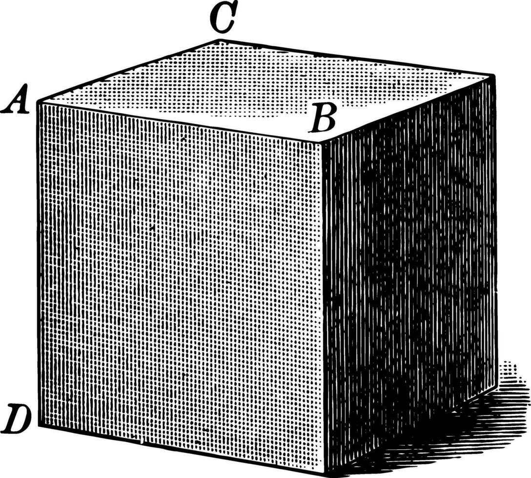 cubo com rostos sombreado vintage ilustração. vetor