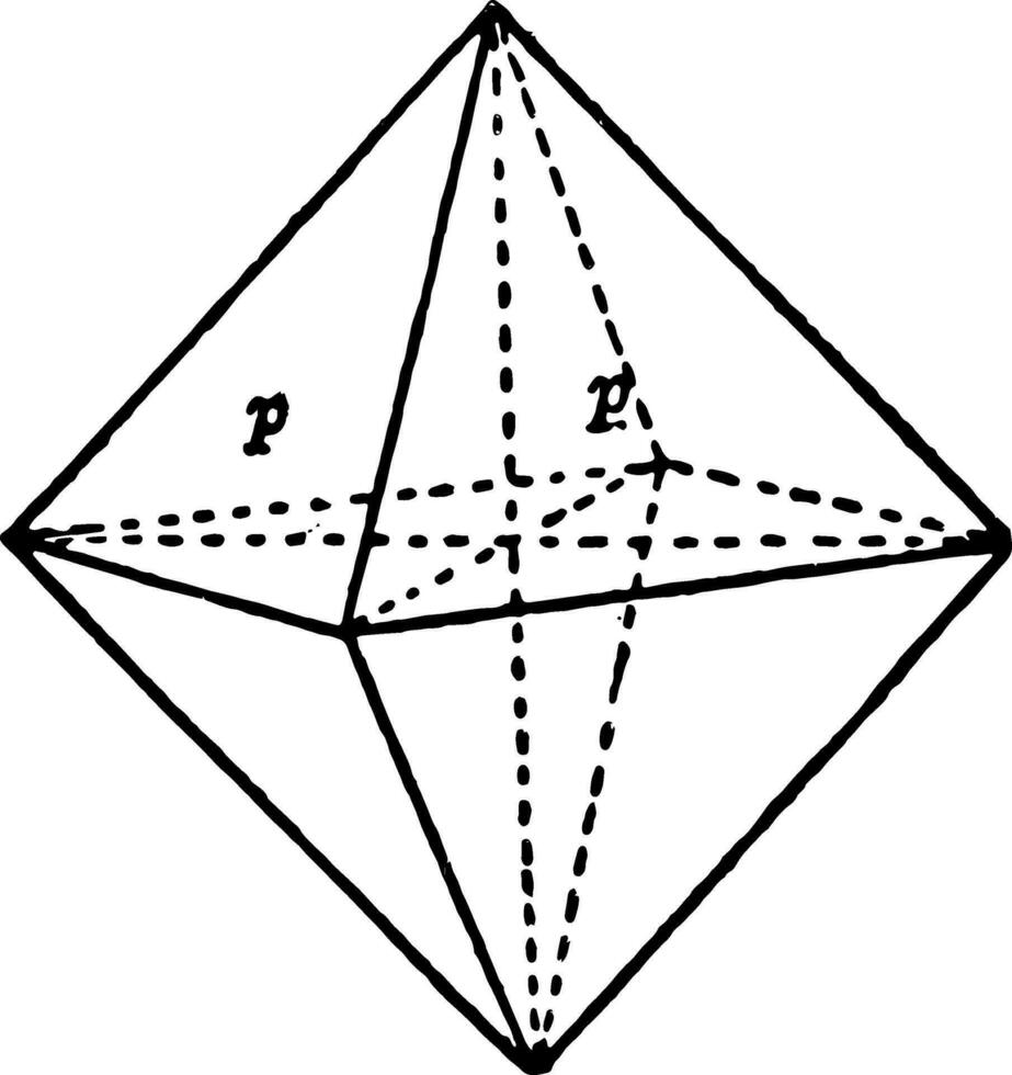octaedro vintage ilustração. vetor