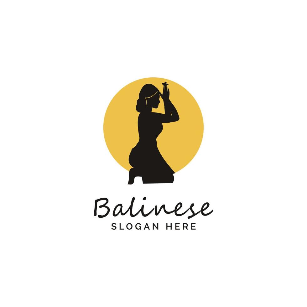 modelo de logotipo de mulheres balinesas vetor