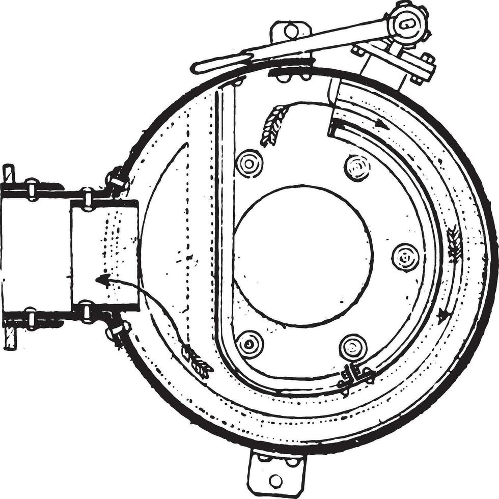 diametral seção através a eixo do a vapor saída cano, vintage gravação. vetor