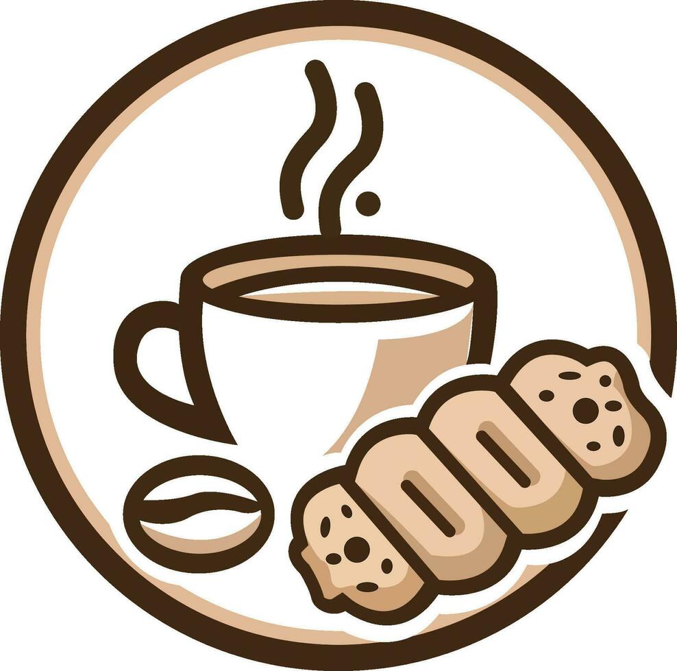 café bolacha logotipo modelo vetor