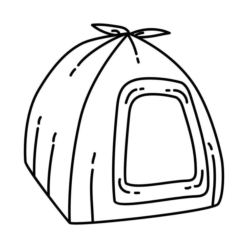 ícone da casa do gato. doodle desenhado à mão ou estilo de ícone de contorno vetor