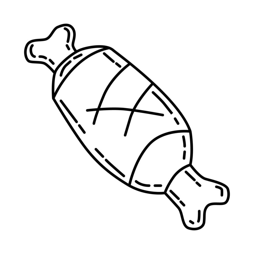 cachorro mastigar ícone de brinquedo de cachorro. doodle desenhado à mão ou estilo de ícone de contorno vetor