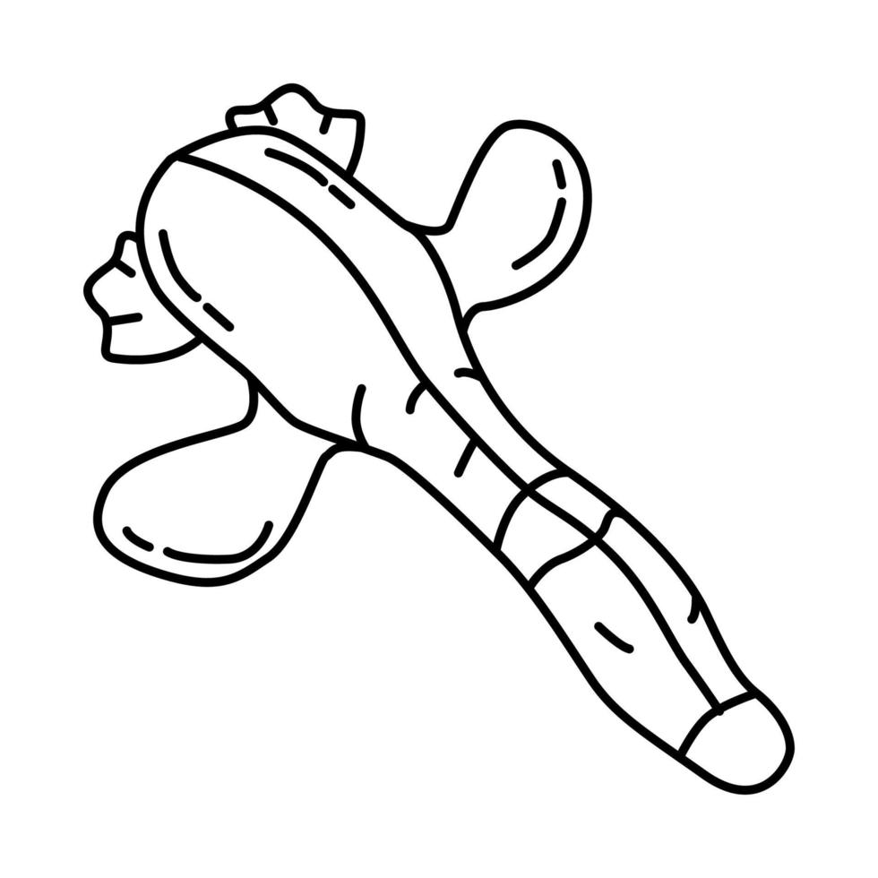 ícone de brinquedo de cachorro de pato estridente. doodle desenhado à mão ou estilo de ícone de contorno vetor