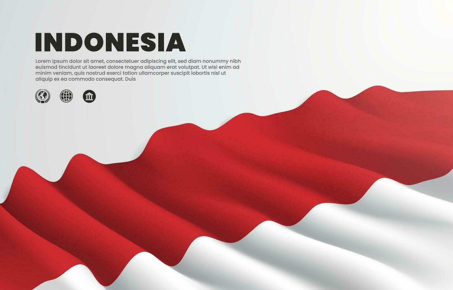 ondulado indonésio bandeira para Projeto enfeite vetor ilustração