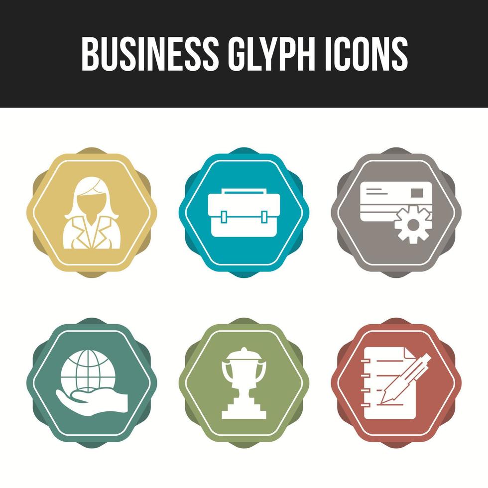 Conjunto de 6 ícones de negócios para uso pessoal e comercial. vetor