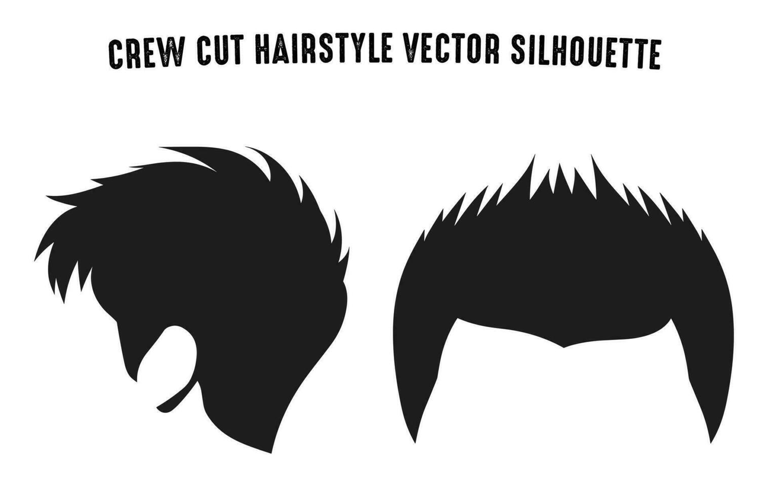 equipe técnica cortar Penteado corte de cabelo silhuetas vetor isolado em uma branco fundo, masculino corte de cabelo clipart