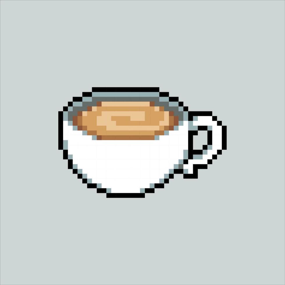 pixel arte ilustração caneca do café. pixelizada caneca. café caneca pixelizada para a pixel arte jogos e ícone para local na rede Internet e vídeo jogo. velho escola retrô. vetor