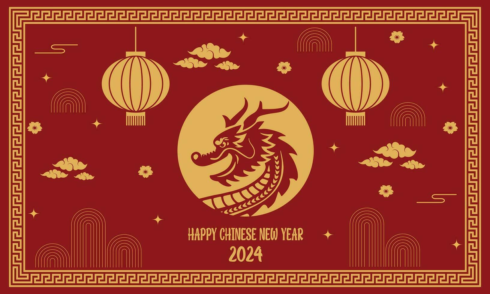 cartão de ano novo chinês vetor