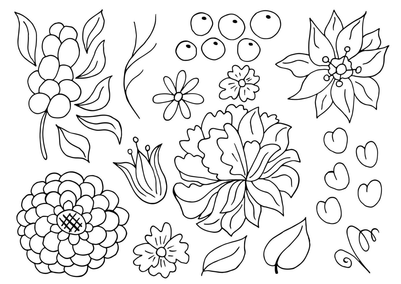 ilustração floral na mão desenhar estilo vetor
