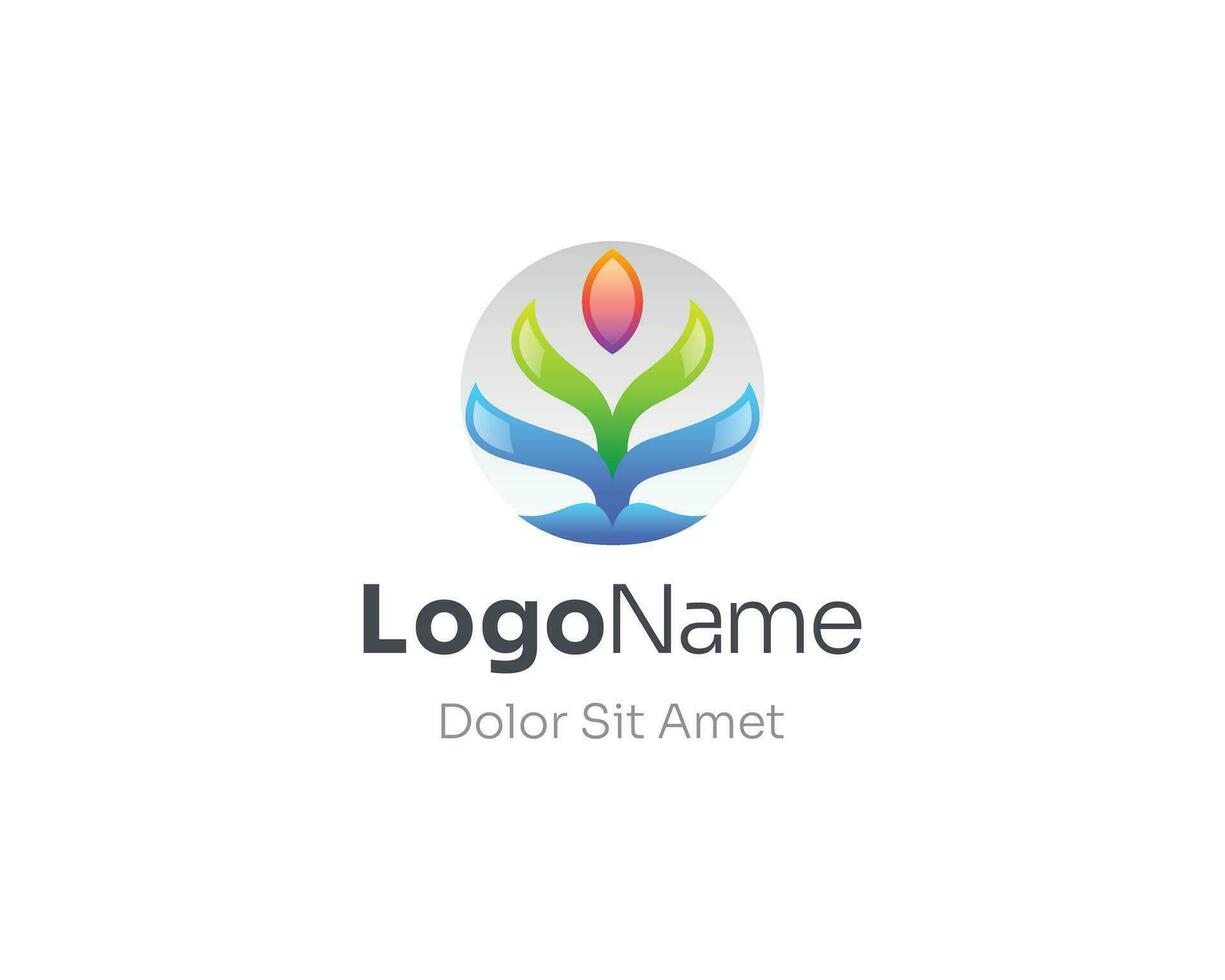 simples natural flor logotipo gradiente vetor