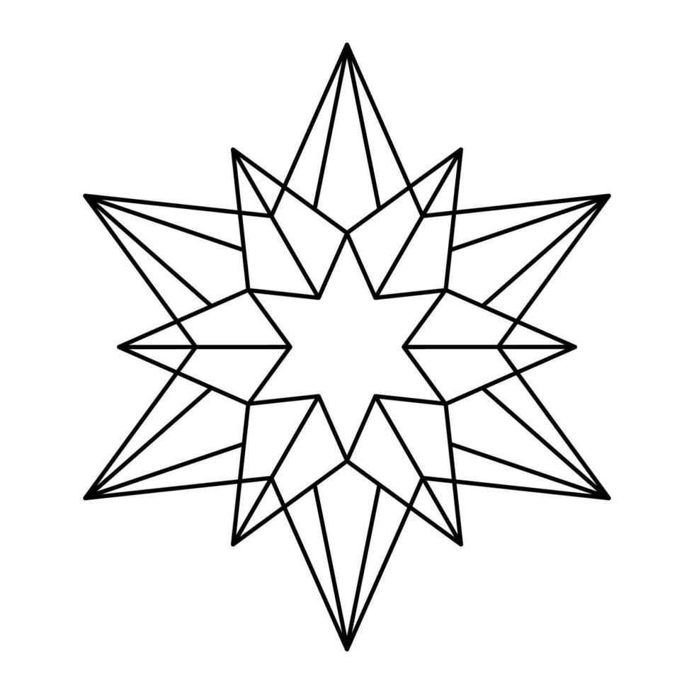 Natal vetor floco de neve origami Estrela do Bethlehem isolado em branco fundo. geométrico linha neve ícone. natal Projeto elemento para bandeira, cumprimento cartão