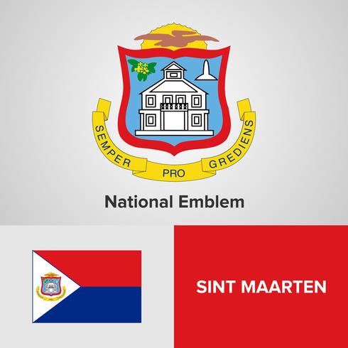 Emblema nacional, mapa e bandeira vetor