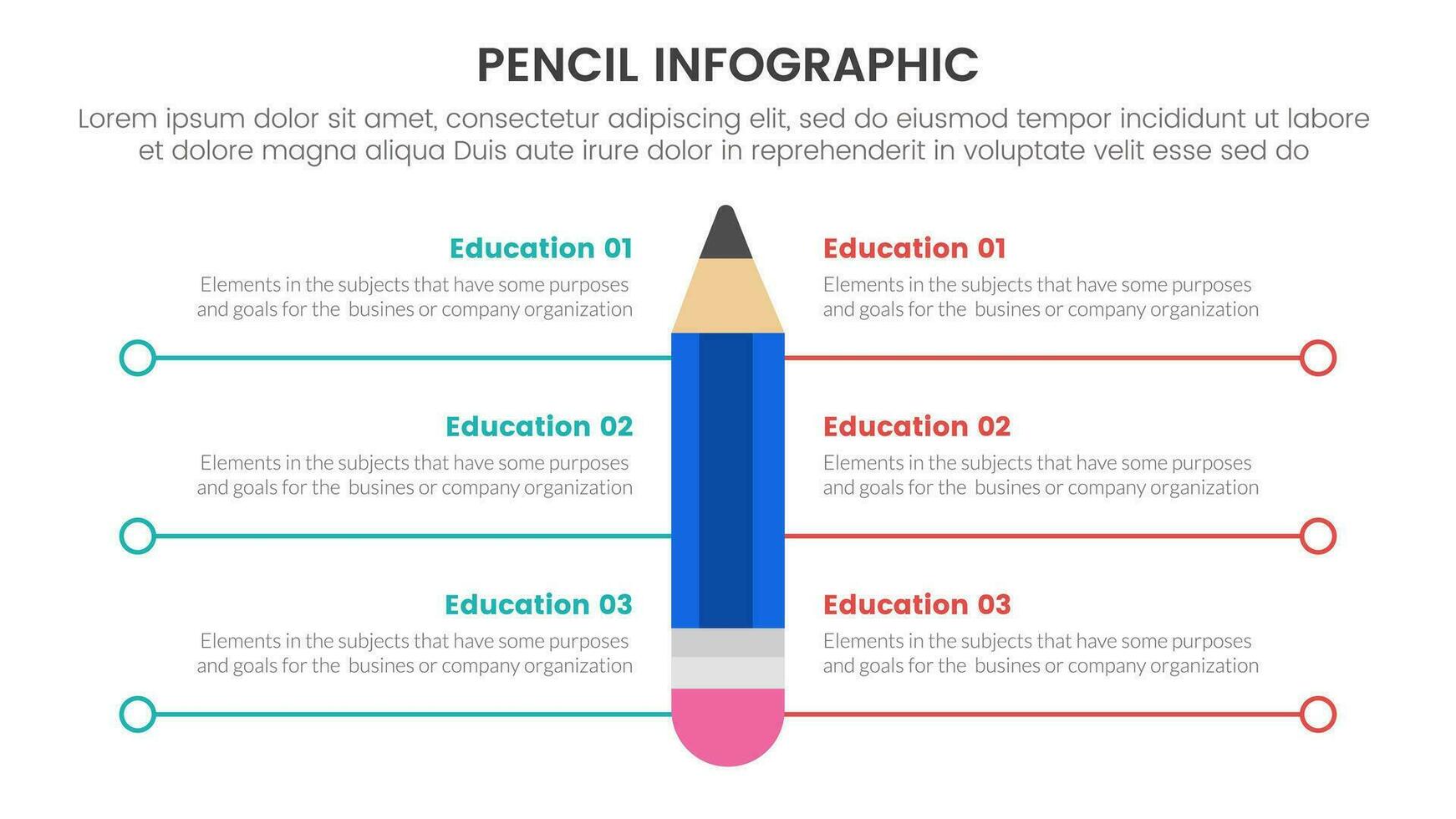 lápis Educação infográfico 3 ponto etapa modelo com comparação dados com conectado linha para deslizar apresentação vetor