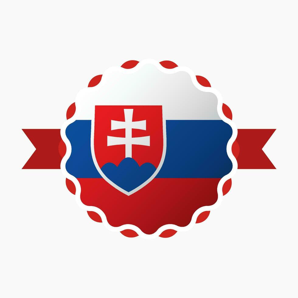 criativo Eslováquia bandeira emblema crachá vetor