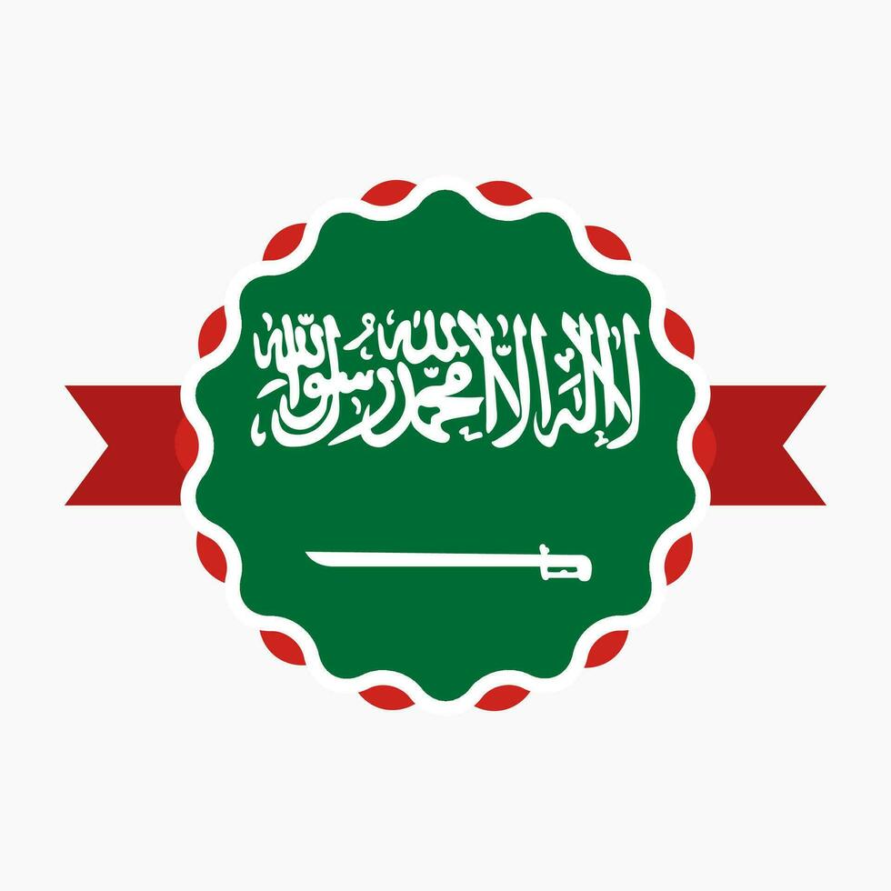 criativo saudita arábia bandeira emblema crachá vetor