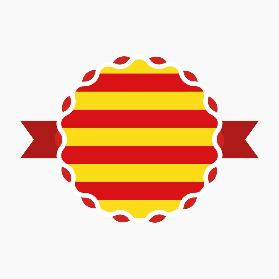criativo Catalunha bandeira emblema crachá vetor