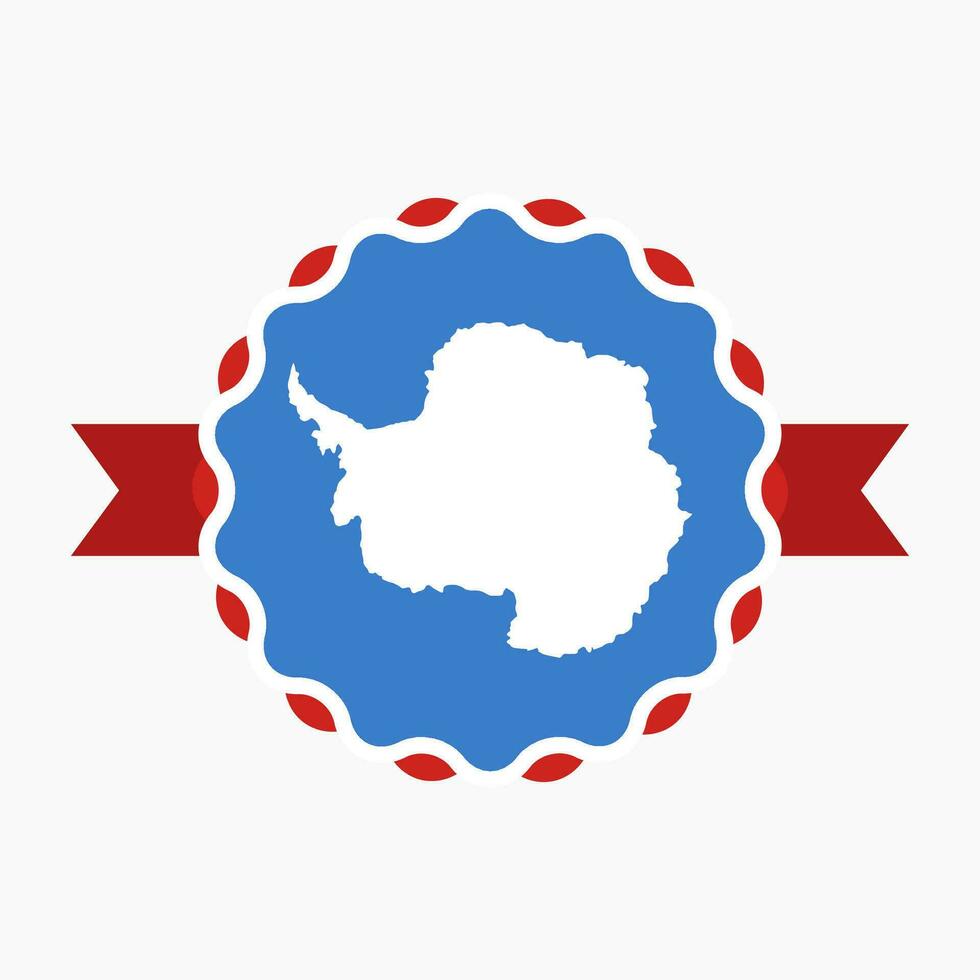 criativo Antártica bandeira emblema crachá vetor