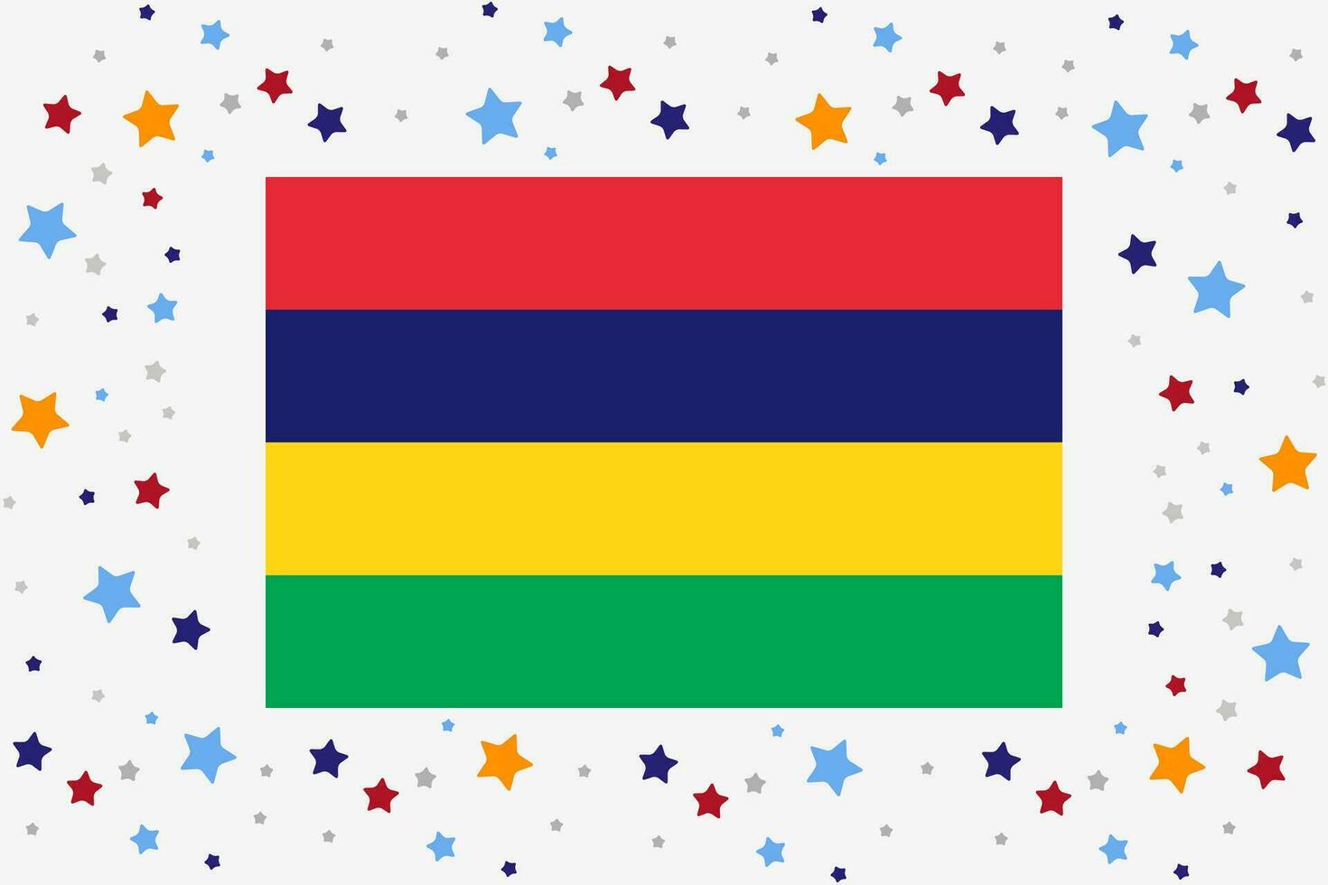 Maurícia bandeira independência dia celebração com estrelas vetor