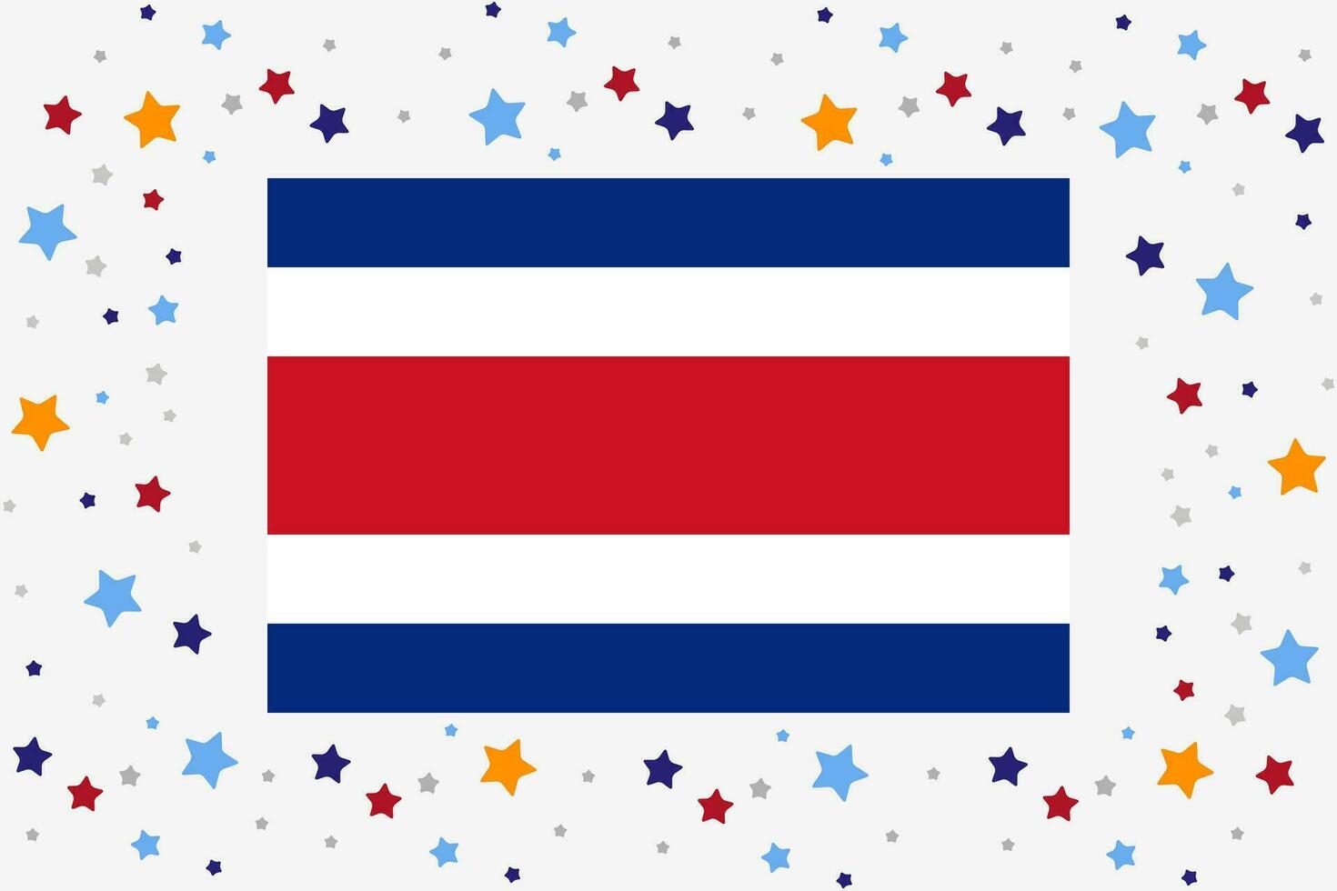 costa rica bandeira independência dia celebração com estrelas vetor