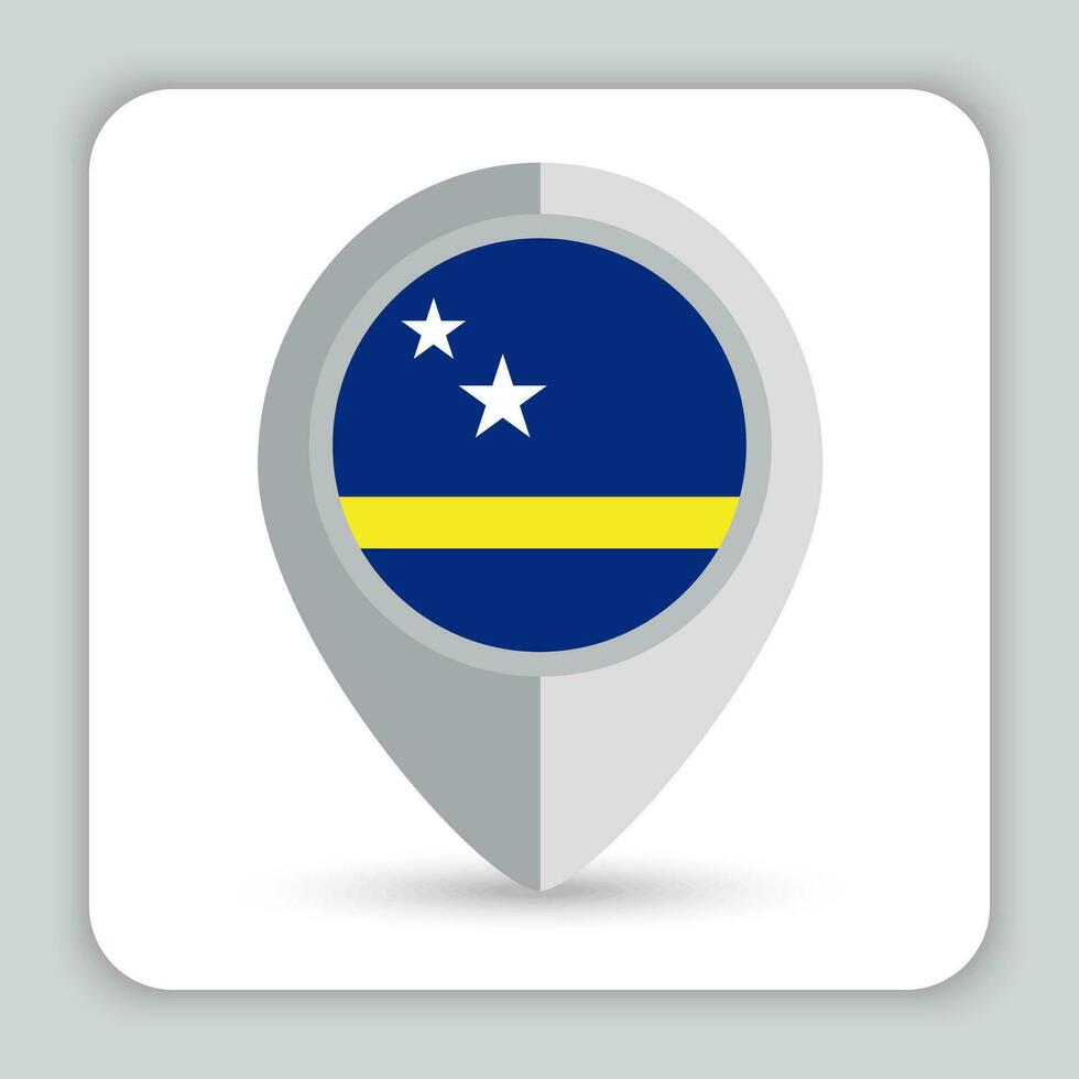 Curaçao bandeira PIN mapa ícone vetor