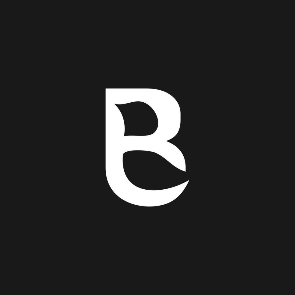 abstrato carta b com pássaro forma ícone vetor