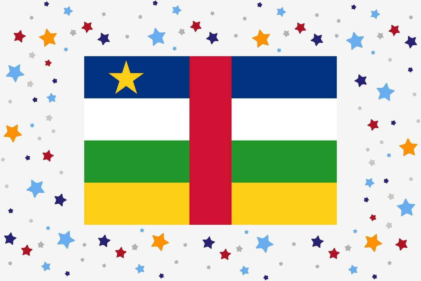central africano república bandeira independência dia celebração com estrelas vetor