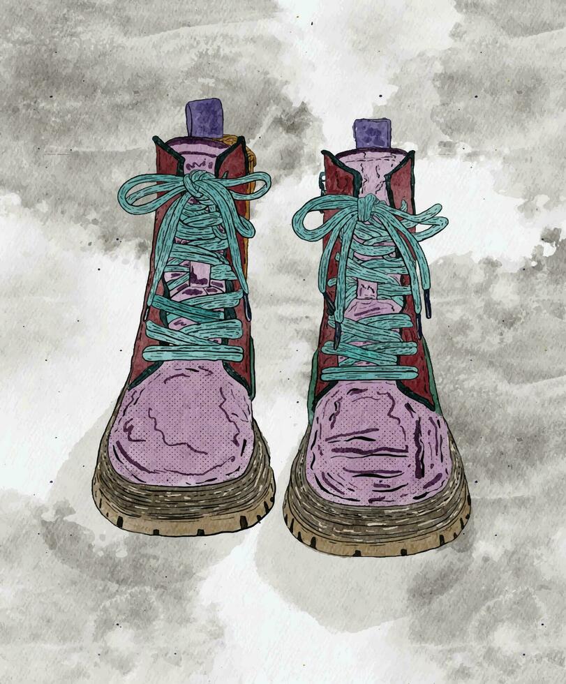 ilustração foto colorida sapatos esporte viagem arco Iris vetor