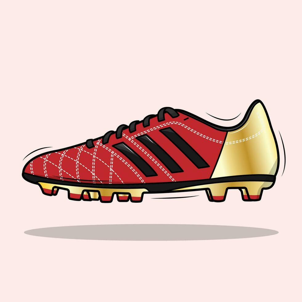 vermelho ouro futebol sapatos vetor