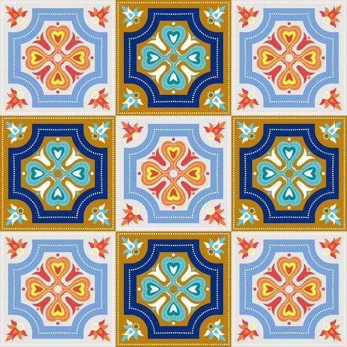 Azulejos portugueses. Patte sem emenda lindo azul e branco. vetor