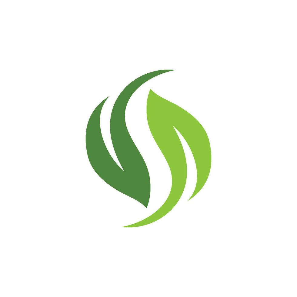 logotipos da ecologia de folhas verdes vetor