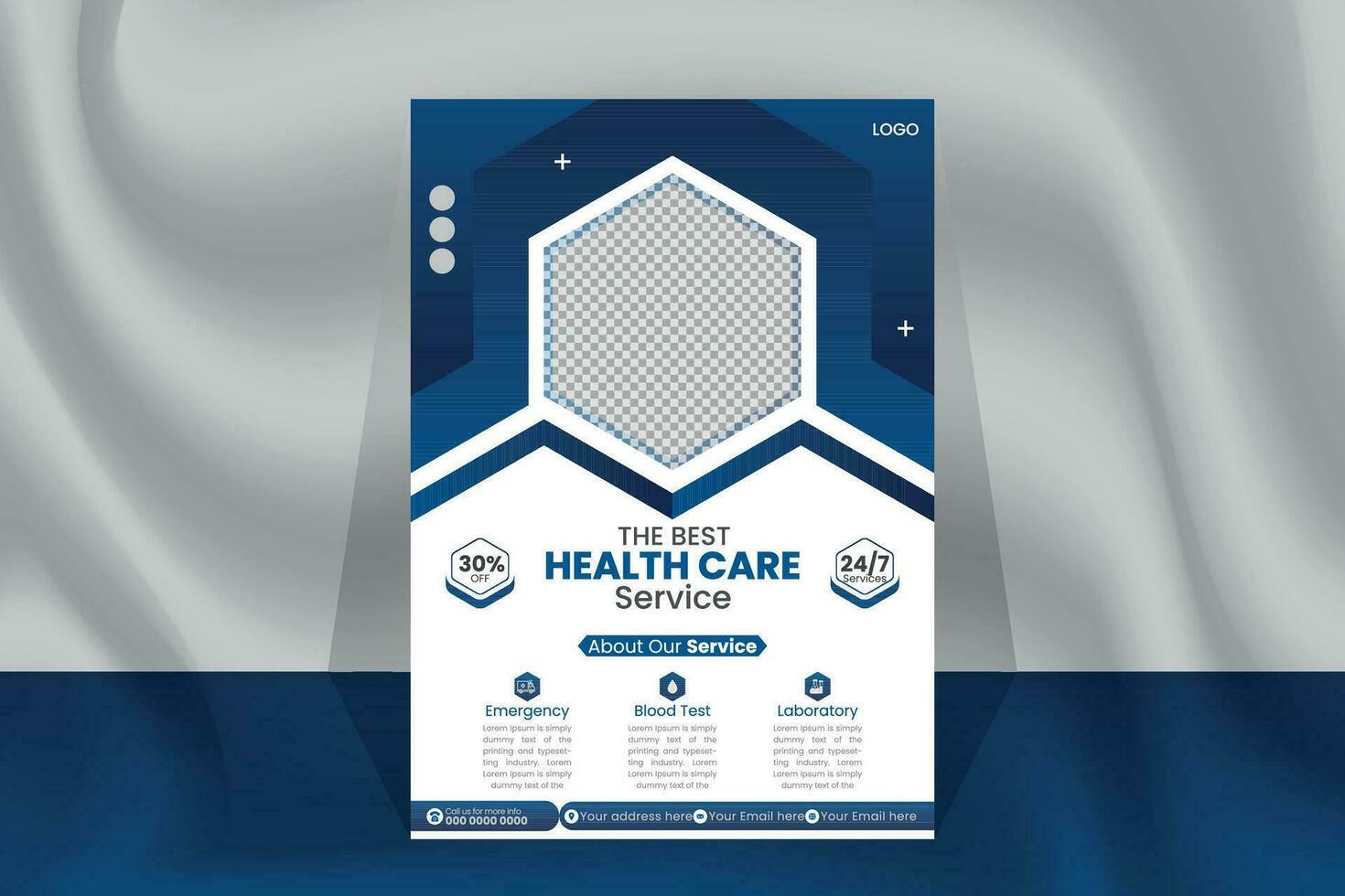 médico cuidados de saúde o negócio folheto Projeto modelo vetor