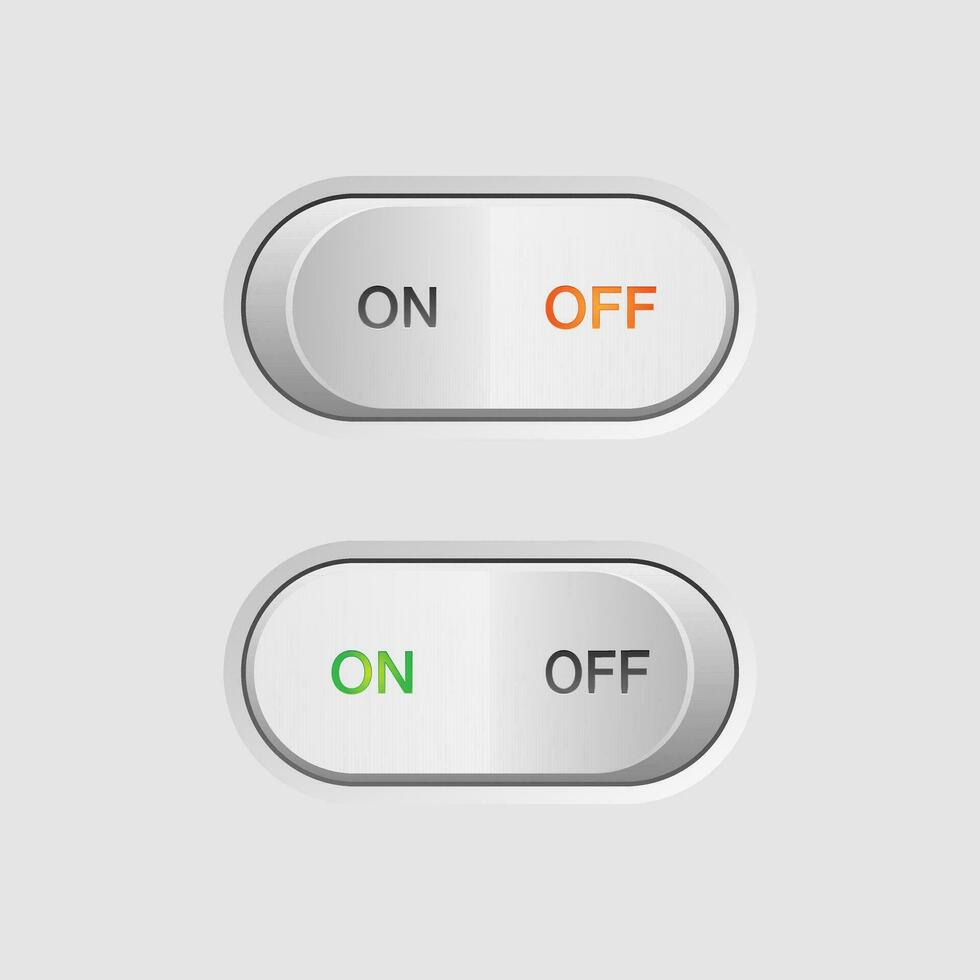 realista em fora botão. em fora alternancia botão vetor ilustração para ui ux elemento.