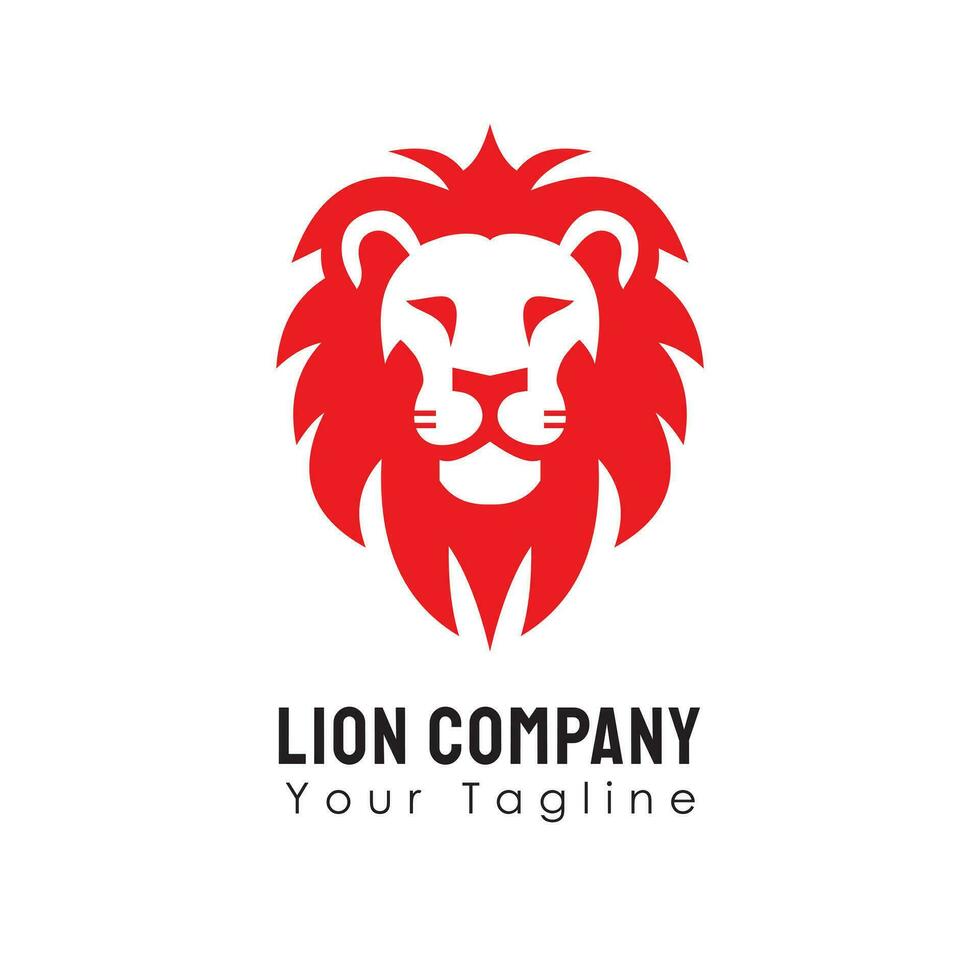 vetor leão logotipo simples e minimalista