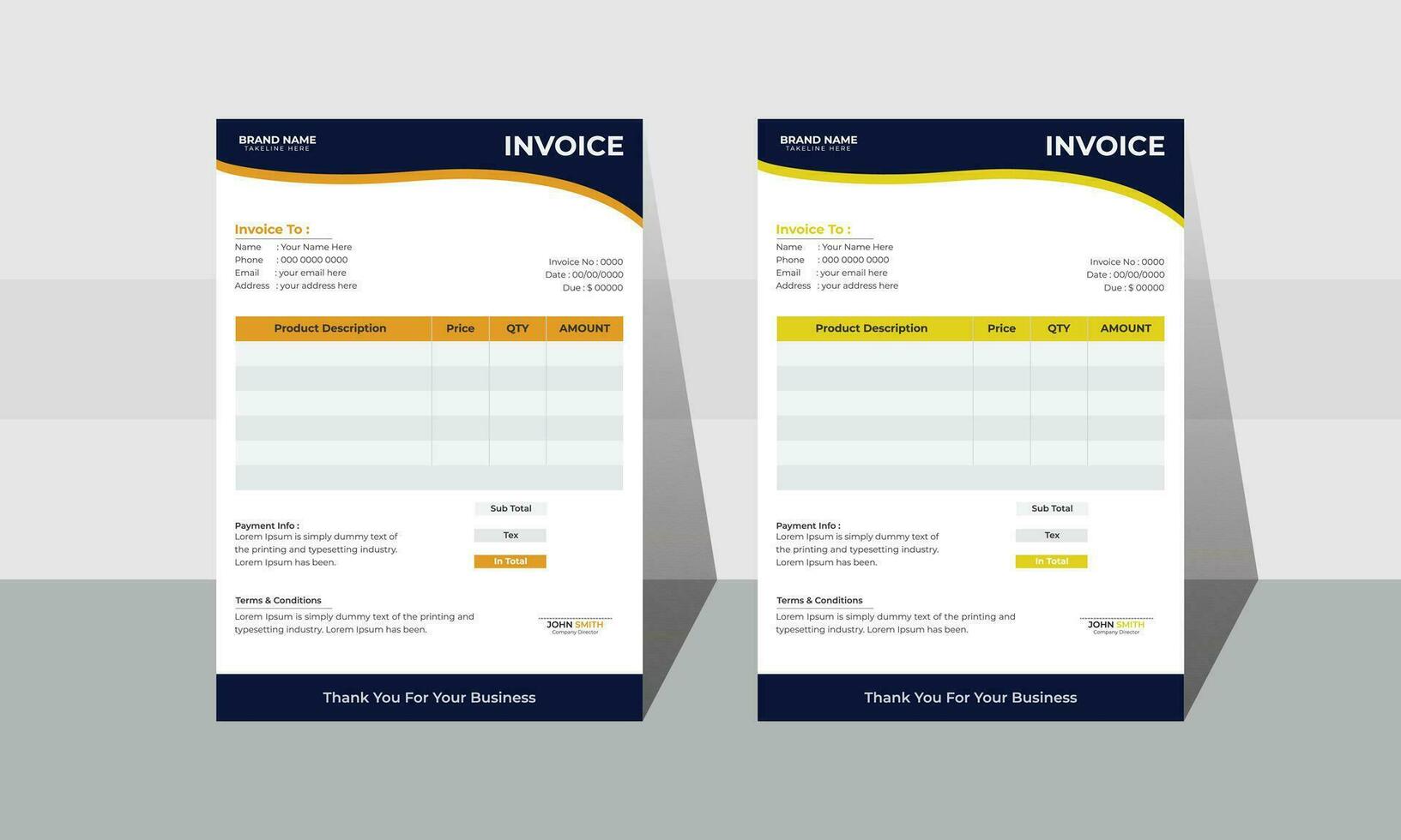 para seu empresa ou organização, uma vetor minimalista fatura modelo