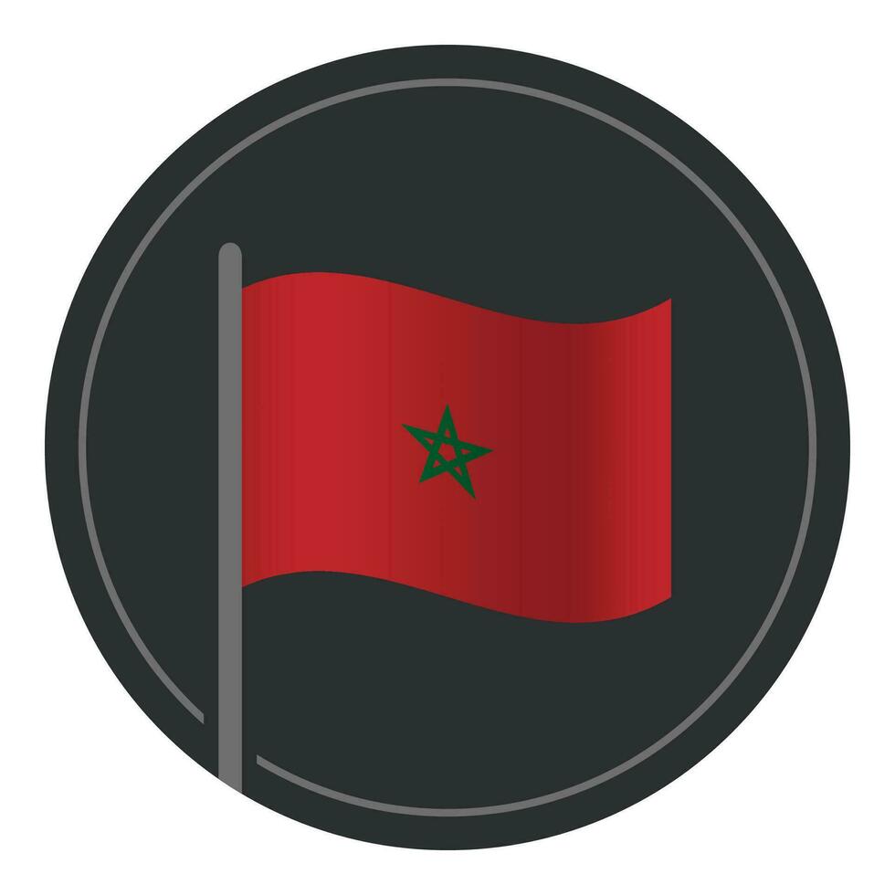 abstrato Marrocos bandeira plano ícone dentro círculo isolado em branco fundo vetor