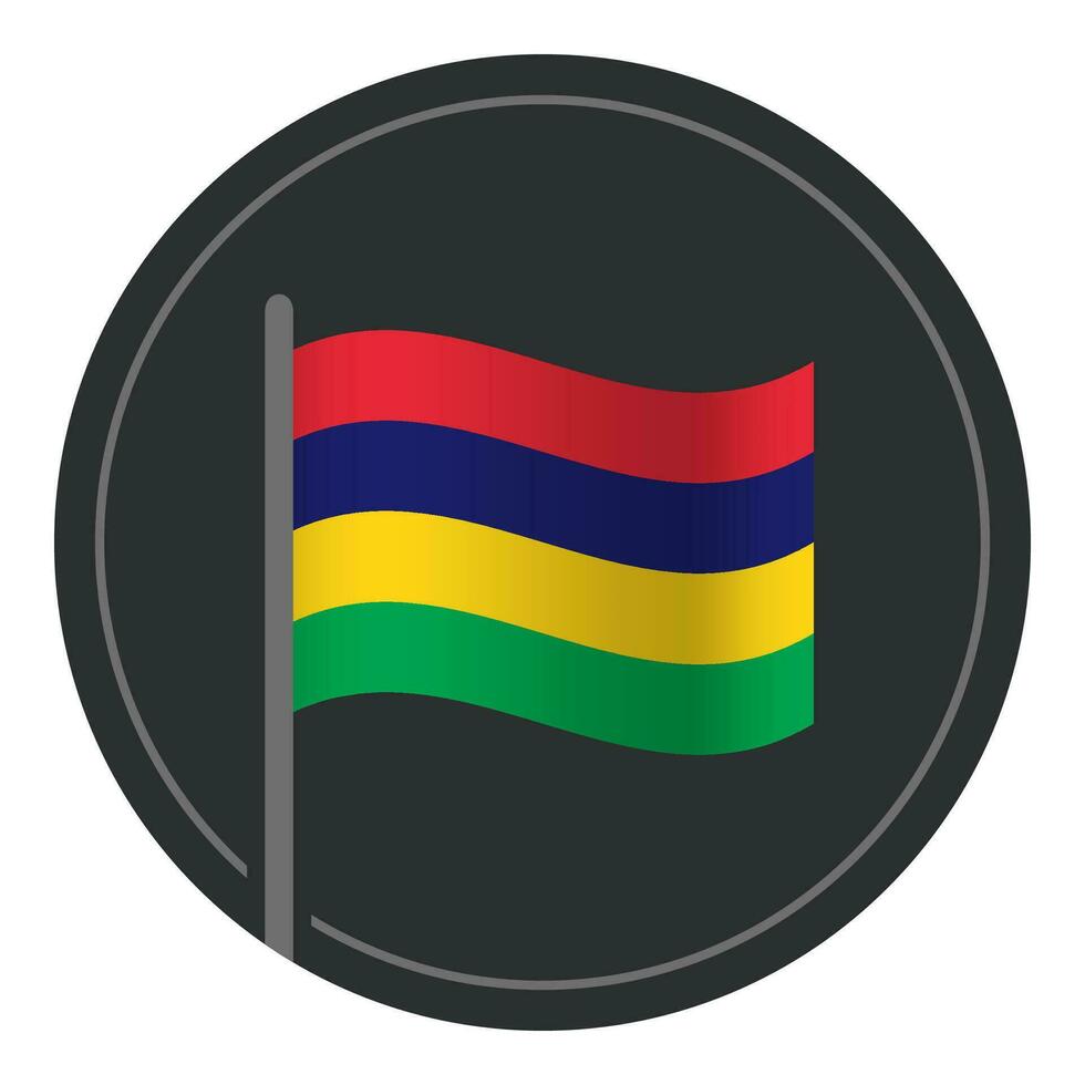 abstrato Maurícia bandeira plano ícone dentro círculo isolado em branco fundo vetor