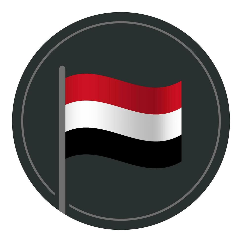 abstrato Iémen bandeira plano ícone dentro círculo isolado em branco fundo vetor