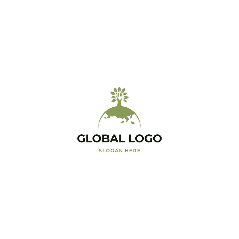 global verde folha logotipo Projeto natureza conceito vetor