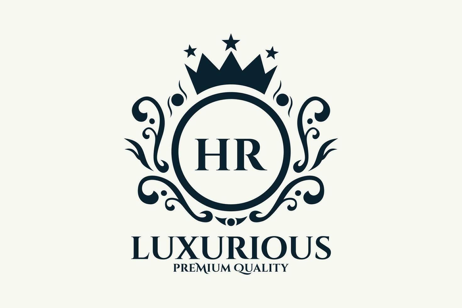 inicial carta hr real luxo logotipo modelo dentro vetor arte para luxuoso branding vetor ilustração.