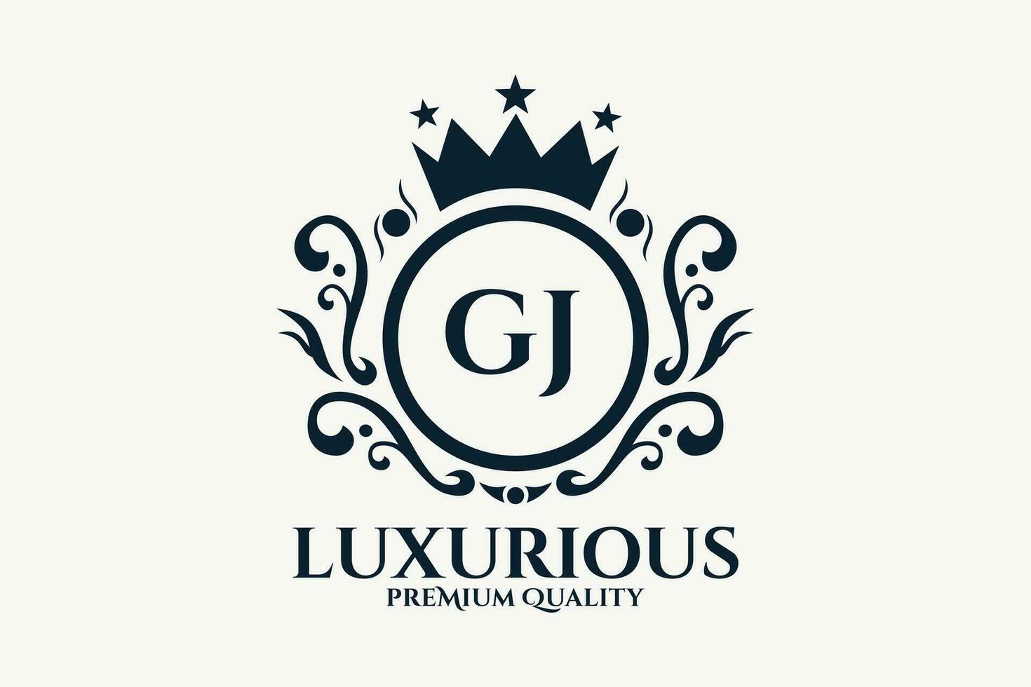 inicial carta gj real luxo logotipo modelo dentro vetor arte para luxuoso branding vetor ilustração.