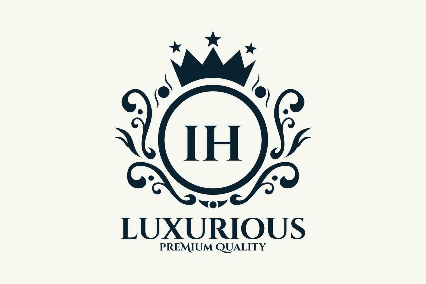 inicial carta ih real luxo logotipo modelo dentro vetor arte para luxuoso branding vetor ilustração.