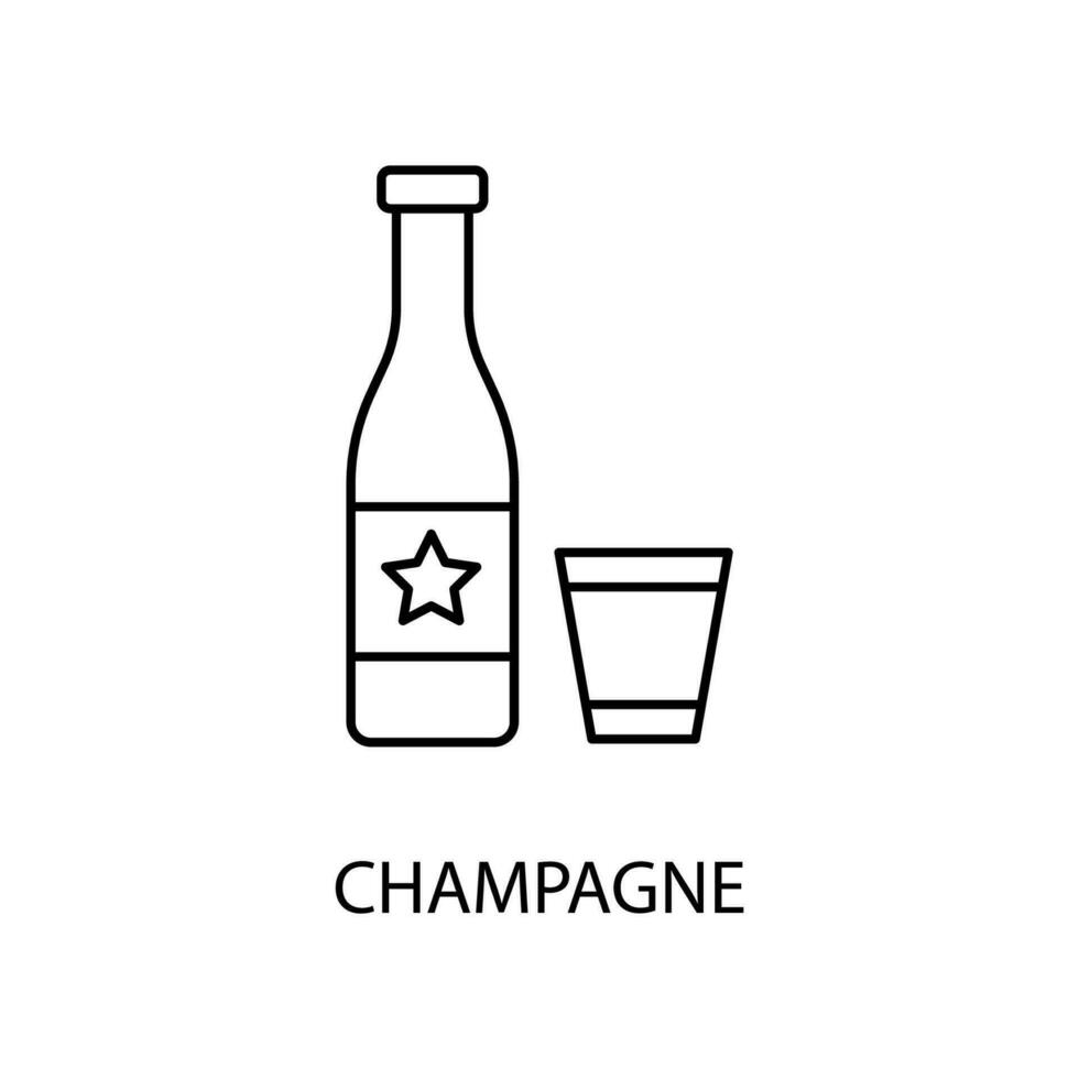 champanhe conceito linha ícone. simples elemento ilustração. champanhe conceito esboço símbolo Projeto. vetor