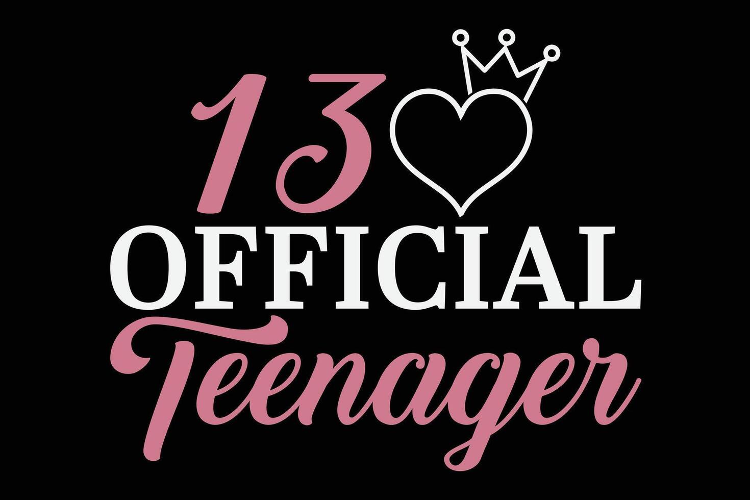 13 anos velho oficial adolescente 13º aniversário para meninas camiseta vetor