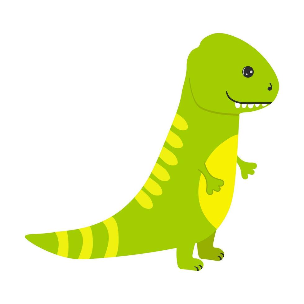 ilustração de dinossauro bonito dos desenhos animados sobre fundo branco. pode ser usado para quarto infantil, adesivo, camiseta, caneca e outro design. pequeno dinossauro fofo. vetor