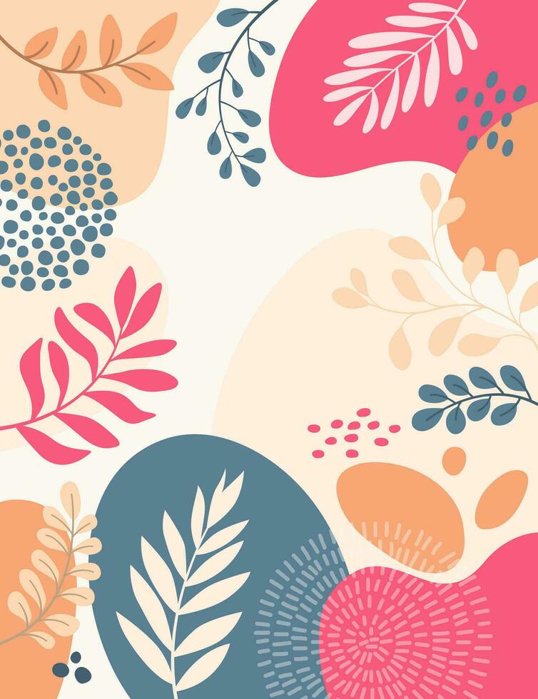 projeto banner frame background .colorful poster background vector illustration.exotic plantas, ramos, arte imprimir para beleza, moda e produtos naturais, bem-estar, casamento e evento.