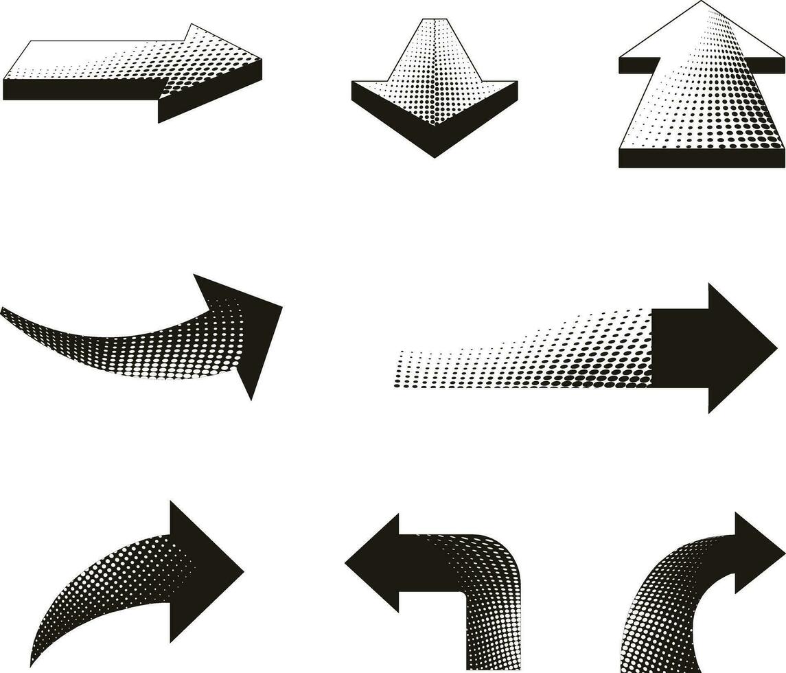 curvado Setas; flechas com Rapidez pontos vetor